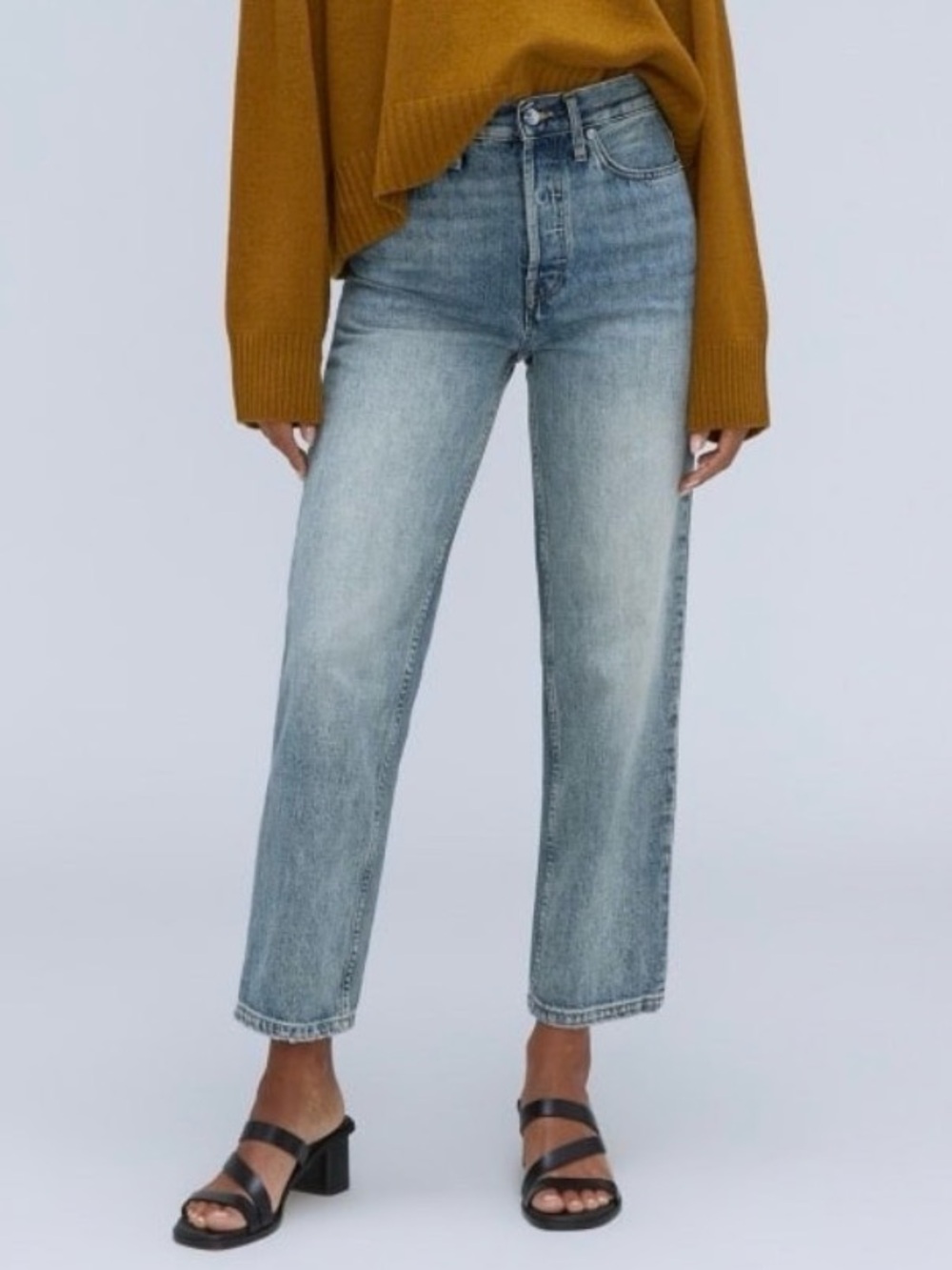 Everlane 90s Way High Jean Organic Cotton Cropped Straight Leg Size 25 Long
